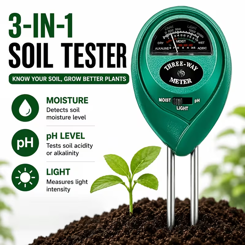 Plant Parent Tools - جهاز اختبار التربة 3 في 1
